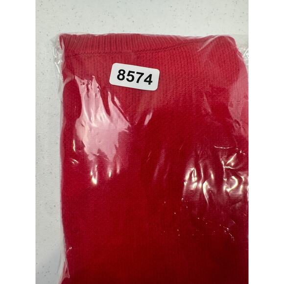 She + Sky Red Knit Short-Sleeve Cardigan Bow Button Front S Cute Preppy - Picture 8 of 8